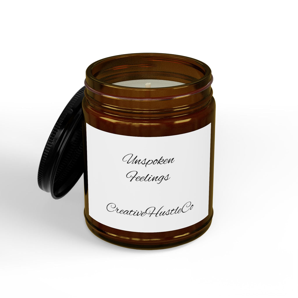 Soy Scented Candle — Amber Jar with Black Lid (4 oz & 9 oz)