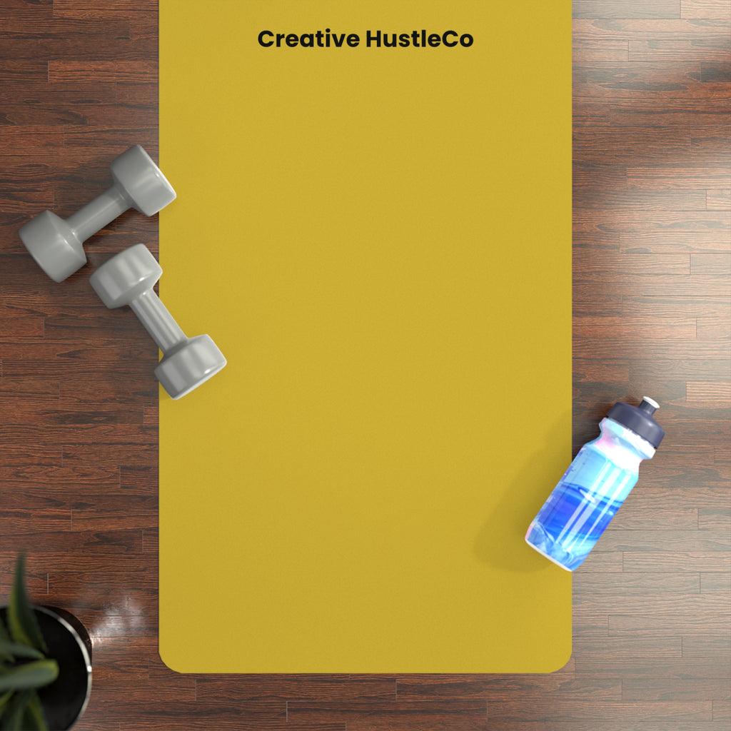 CreativeHustleCo Two-Tone Non-Slip Yoga Mat~Yellow/Black Practice Mat