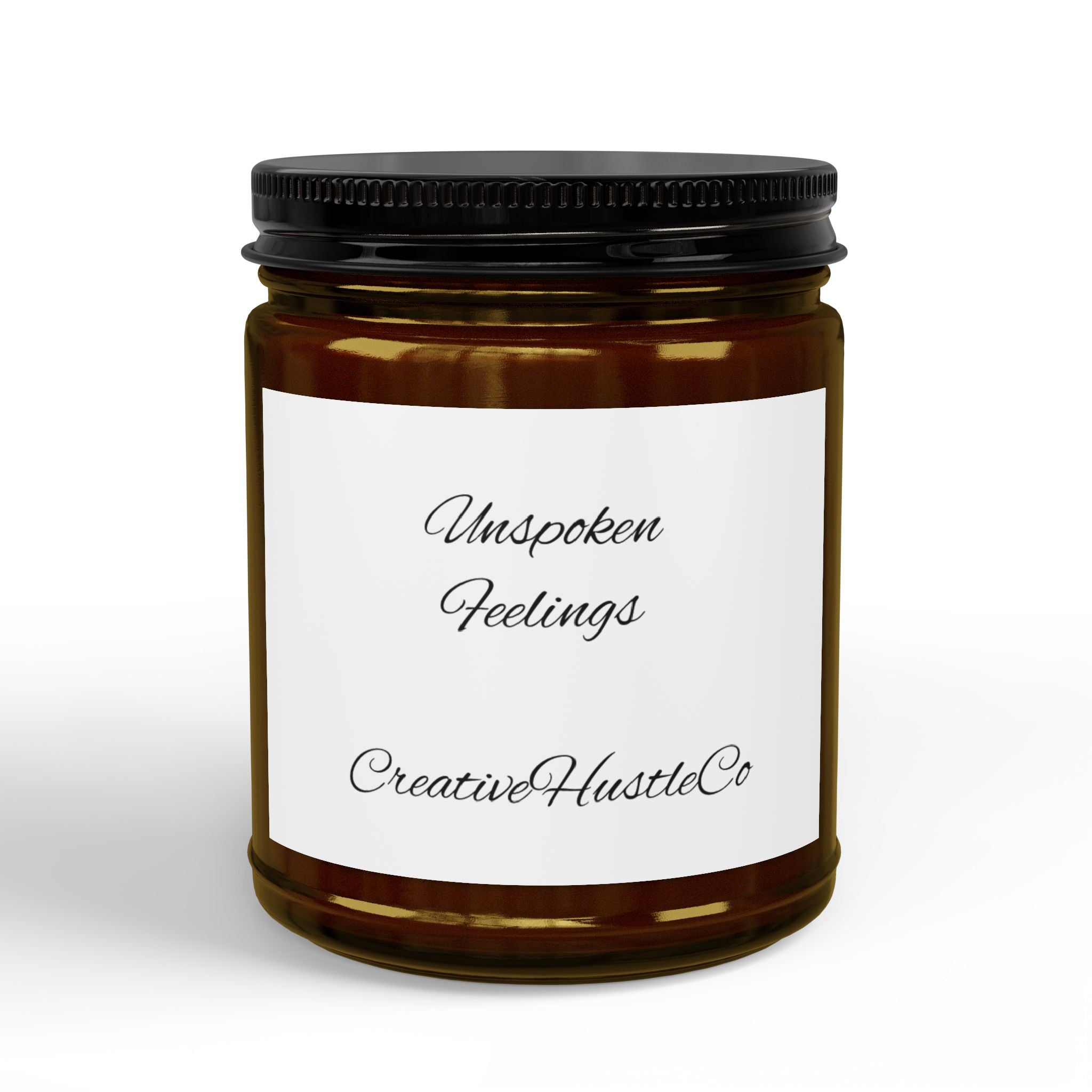 Soy Scented Candle — Amber Jar with Black Lid (4 oz & 9 oz)