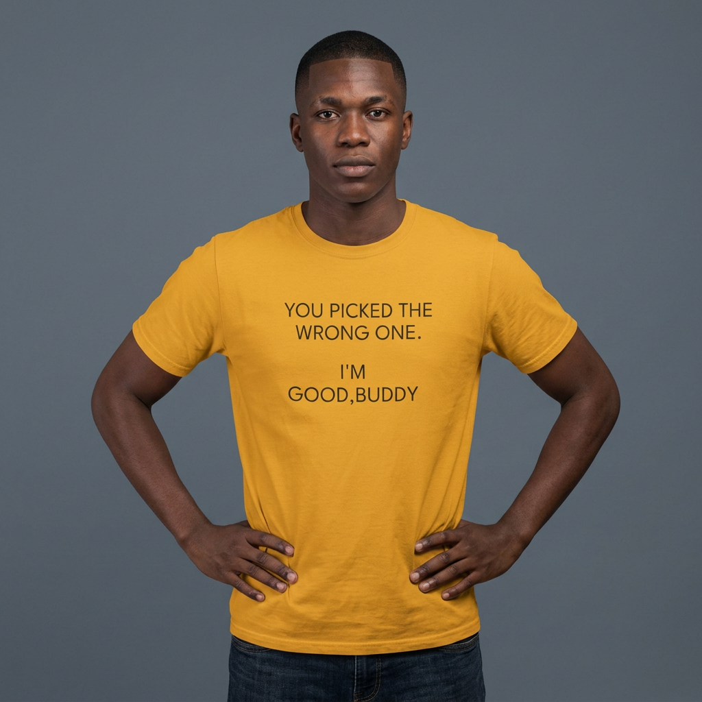 Funny Graphic Tee – “You Picked the Wrong One. I’m Good, Buddy”