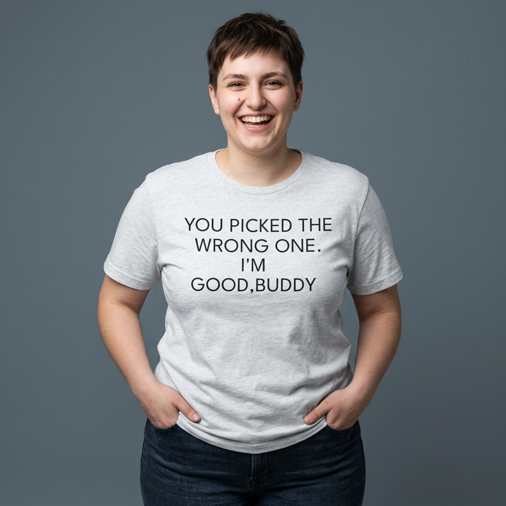Funny Graphic Tee – “You Picked the Wrong One. I’m Good, Buddy”