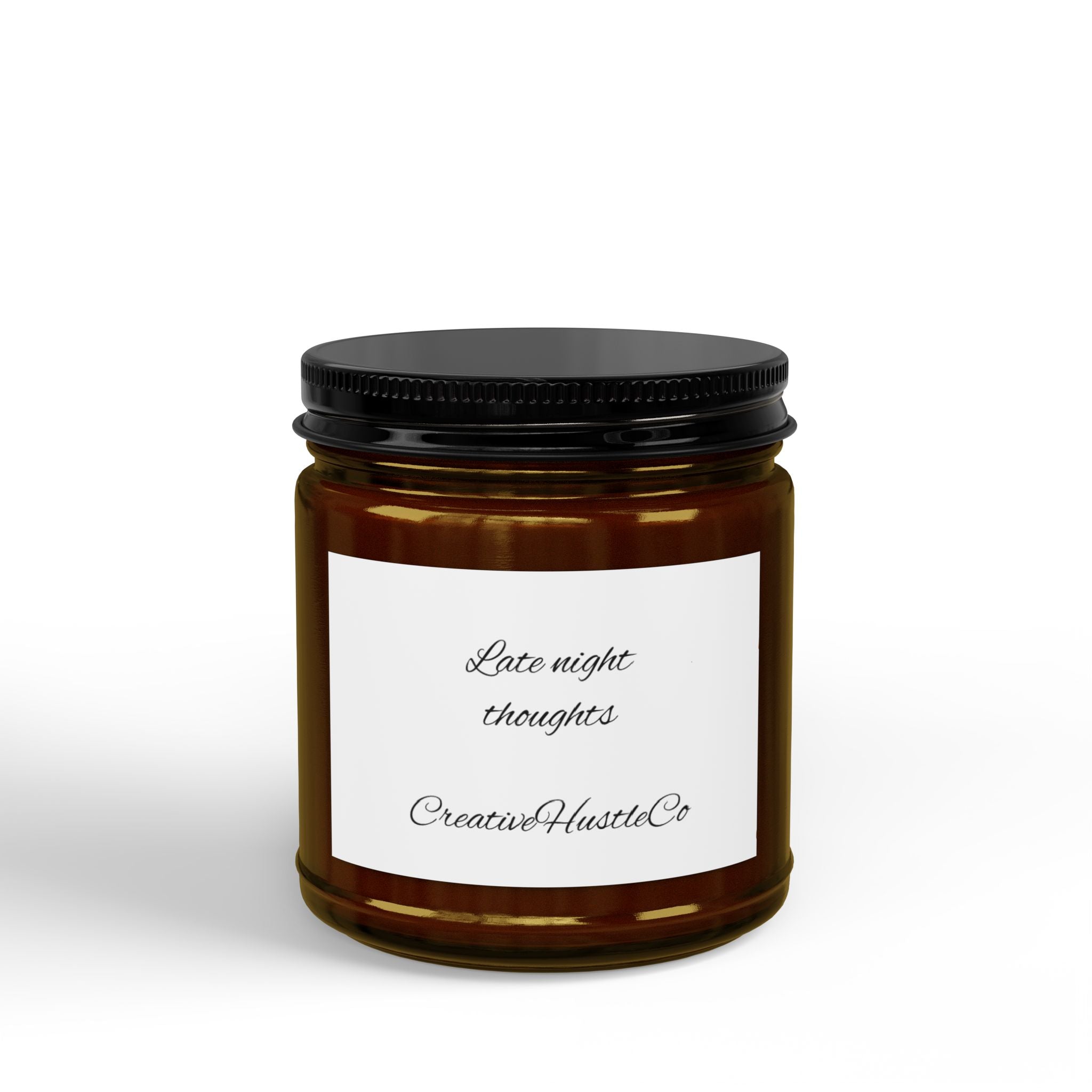 Soy Scented Candle — Amber Jar with Black Lid (4 oz & 9 oz)