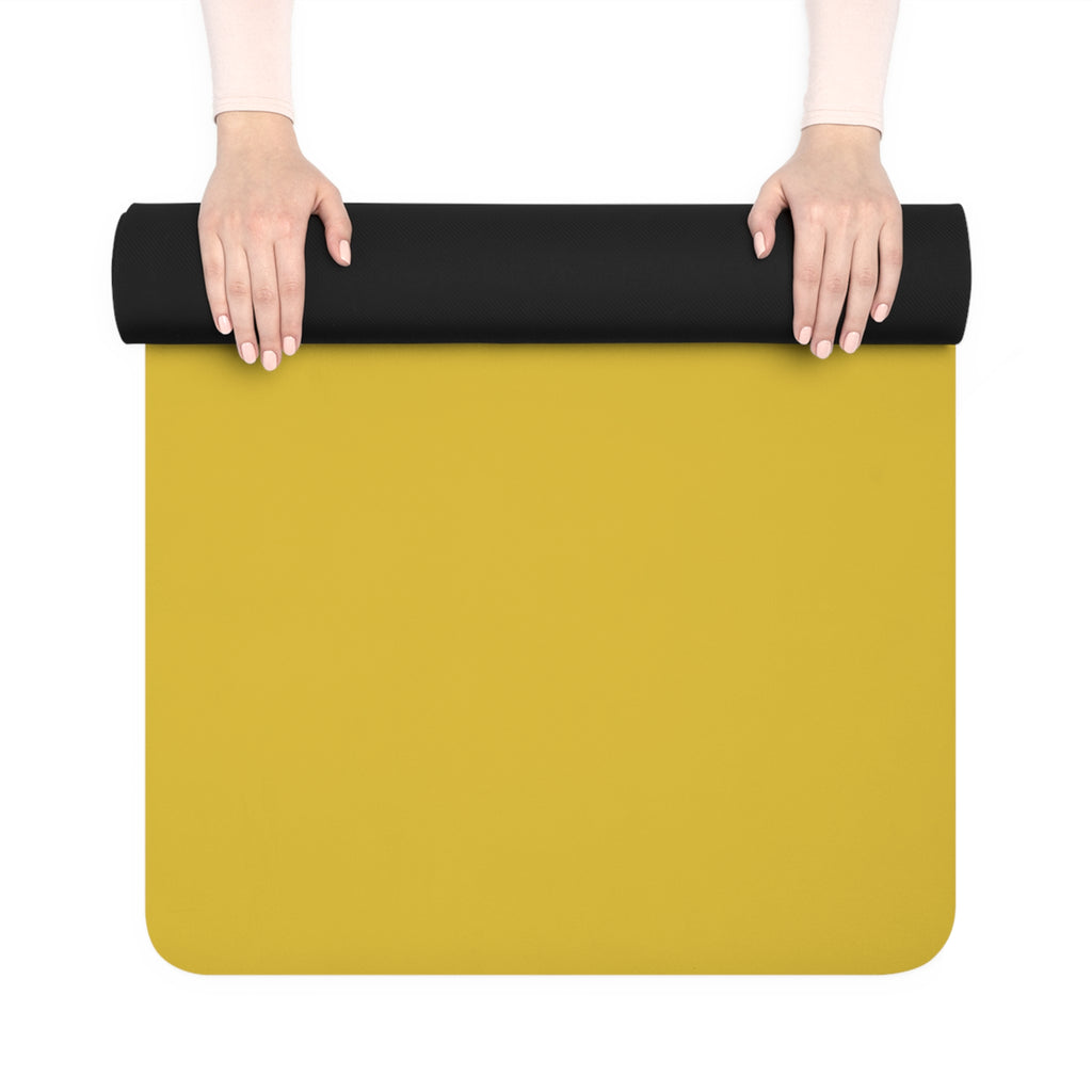 CreativeHustleCo Two-Tone Non-Slip Yoga Mat~Yellow/Black Practice Mat