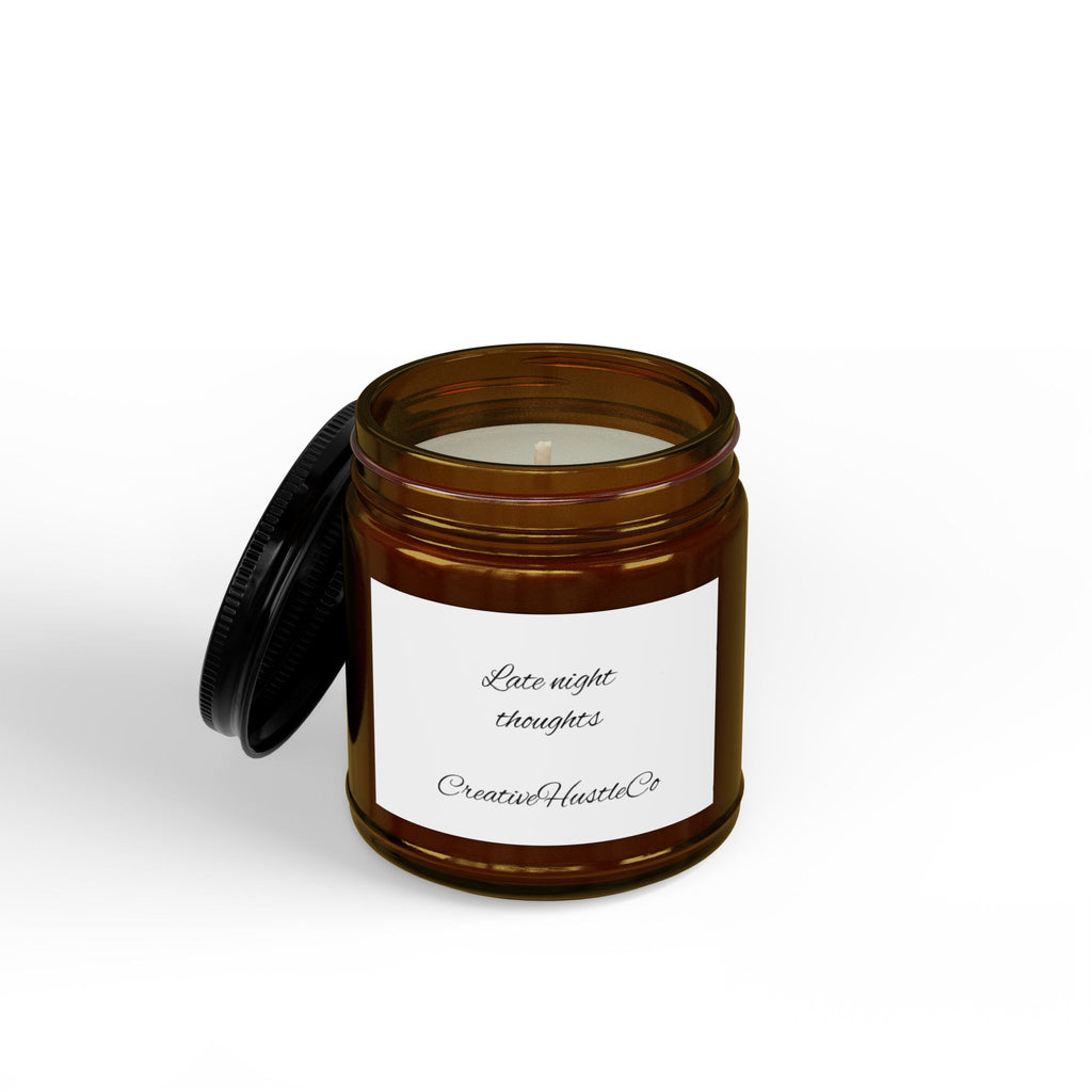 Soy Scented Candle — Amber Jar with Black Lid (4 oz & 9 oz)