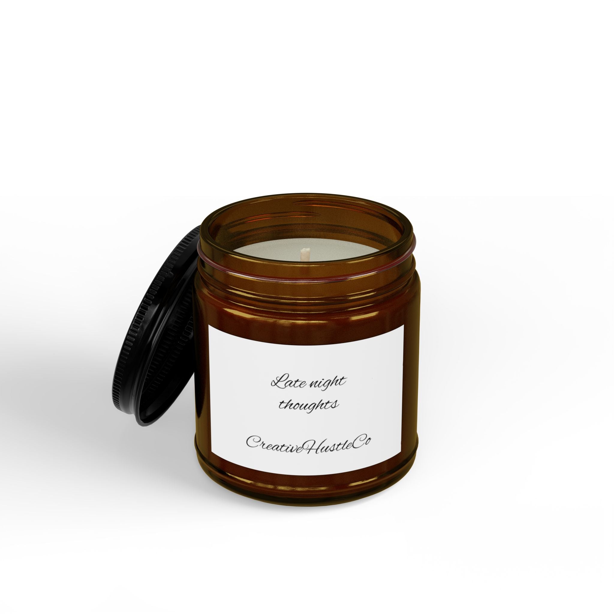 Soy Scented Candle — Amber Jar with Black Lid (4 oz & 9 oz)